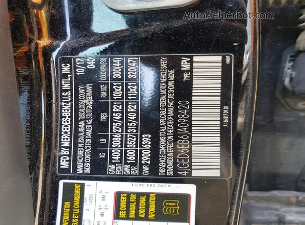 4JGED6EB6JA098420 2018 MERCEDES-BENZ GLE Black Панорамний вид салону 360°