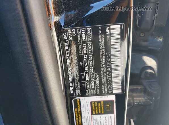 4JGED6EB7JA125043 2018 MERCEDES-BENZ GLE Black Widok komory silnika