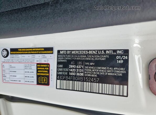 4JGFB4FB0RB152457 2024 MERCEDES-BENZ GLE White Панорамний вид салону 360°