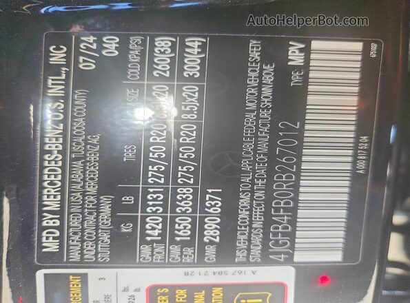 4JGFB4FB0RB267012 2024 MERCEDES-BENZ GLE Black 