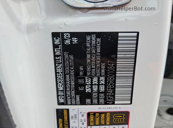 4JGFB4FB5RB010847 2024 MERCEDES-BENZ GLE White Vista interior de 360 grados