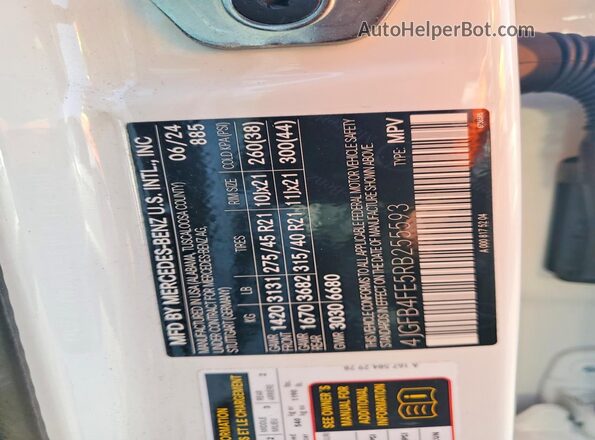 4JGFB4FE5RB255593 2024 MERCEDES-BENZ GLE White VIN կոդի պիտակի տեսք
