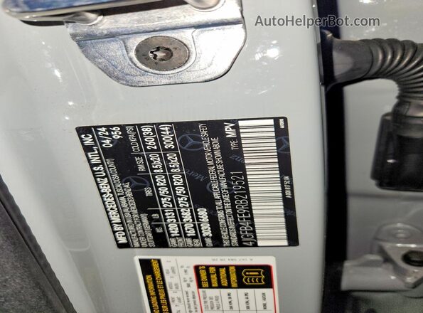 4JGFB4FE9RB219521 2024 MERCEDES-BENZ GLE Gray VIN sticker view