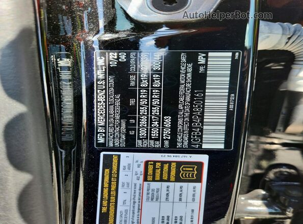 4JGFB4JB4PA850161 2023 MERCEDES-BENZ GLE Черный Вид наклейки с VIN-кодом