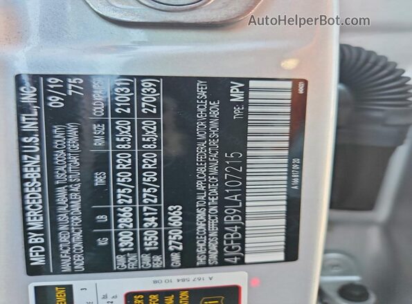 4JGFB4JB9LA107215 2020 MERCEDES-BENZ GLE-CLASS White 