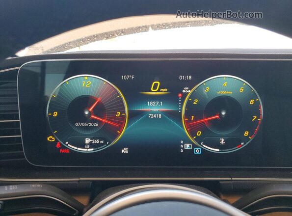4JGFB4KB0NA582916 2022 MERCEDES-BENZ GLE White Instrument cluster view