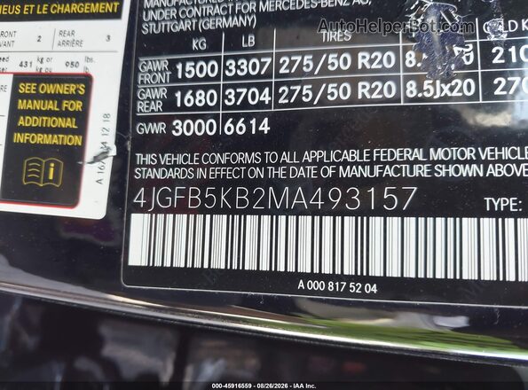 4JGFB5KB2MA493157 2021 MERCEDES-BENZ GLE 450 Black Engine compartment view