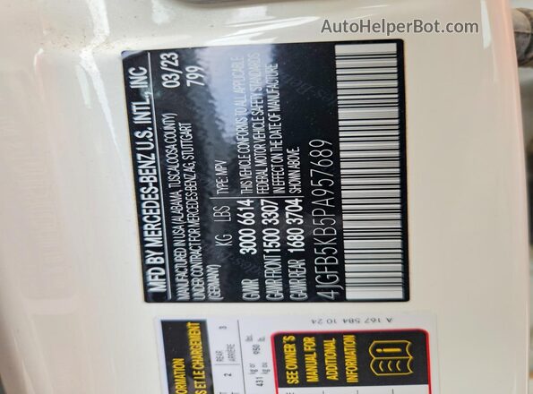 4JGFB5KB5PA957689 2023 MERCEDES-BENZ GLE White ძრავის განყოფილების ხედი