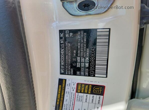 4JGFB5KB6RB083043 2024 MERCEDES-BENZ GLE White VIN sticker view