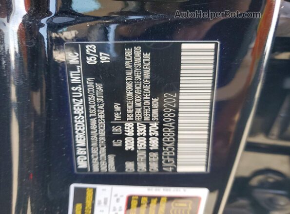 4JGFB5KB8RA989202 2024 MERCEDES-BENZ GLE Black VIN sticker view