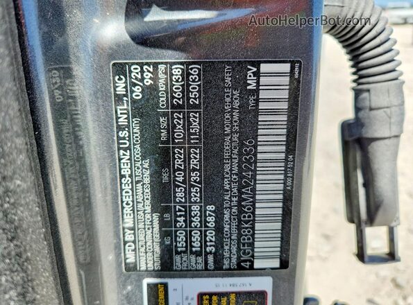 4JGFB8KB6MA242336 2021 MERCEDES-BENZ GLE Gray Շարժիչի բաժամունքի տեսք