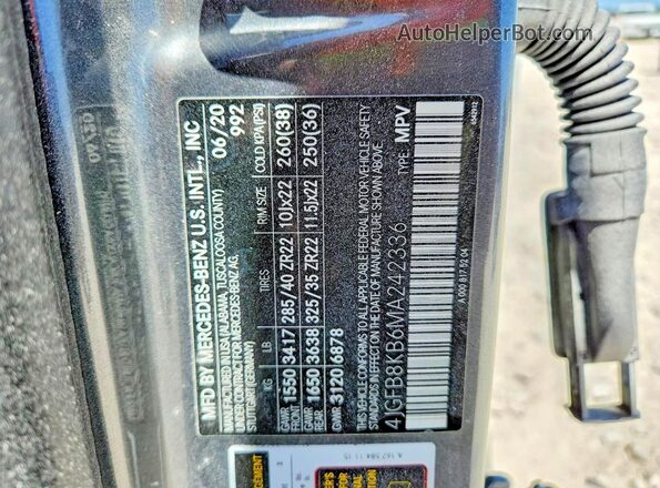 4JGFB8KB6MA242336 2021 MERCEDES-BENZ GLE Gray Engine compartment view
