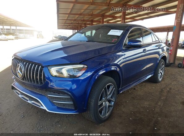 4JGFD6BB0MA327462 2021 MERCEDES-BENZ AMG GLE 53 COUPE Blue წინა მარცხენა ხედი სამი მეოთხედიდან
