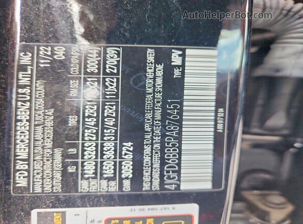 4JGFD6BB5PA876451 2023 MERCEDES-BENZ GLE Black Vista del compartimento del motor