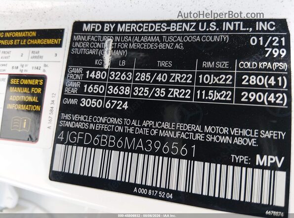 4JGFD6BB6MA396561 2021 MERCEDES-BENZ AMG GLE 53 COUPE White Widok komory silnika
