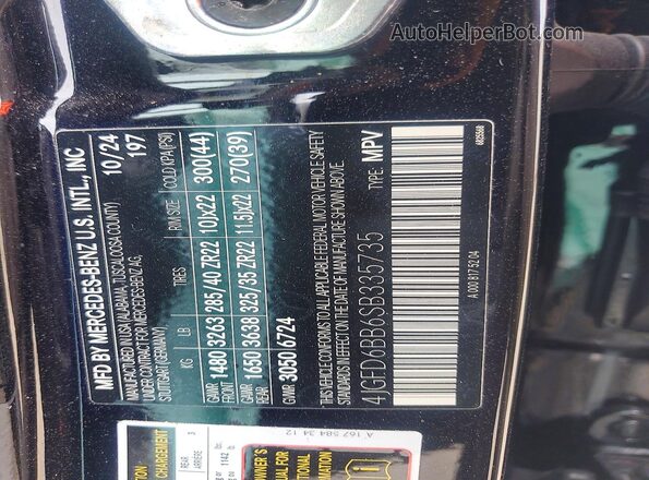 4JGFD6BB6SB335735 2025 MERCEDES-BENZ GLE Black VIN კოდის სტიკერის ხედი