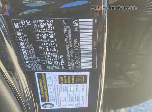 4JGFD6BB7RB100299 2024 MERCEDES-BENZ GLE Black VIN კოდის სტიკერის ხედი