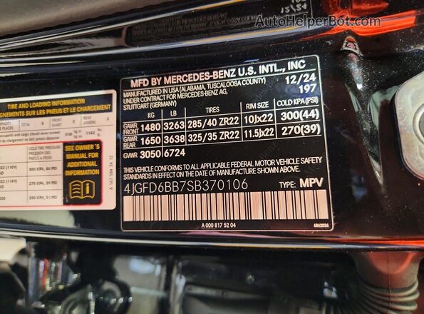 4JGFD6BB7SB370106 2025 MERCEDES-BENZ GLE Black Vista interior de 360 grados