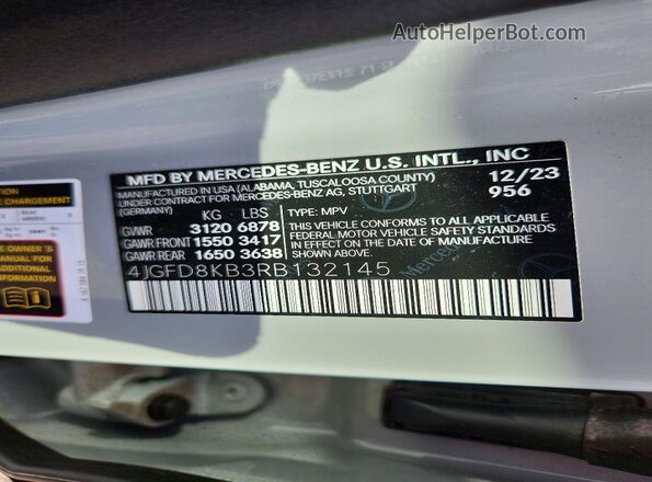 4JGFD8KB3RB132145 2024 MERCEDES-BENZ GLE Silver Вид підкапотного простору