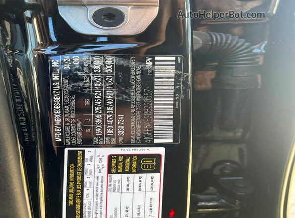 4JGFF5KE2RB220557 2024 MERCEDES-BENZ GLS Black Vista de la etiqueta del VIN
