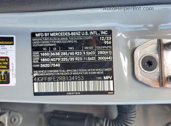 4JGFF8FE2RB134953 2024 MERCEDES-BENZ GLS Gray Панорамний вид салону 360°