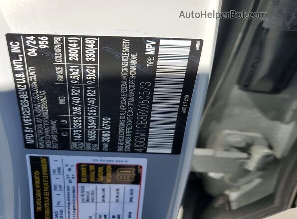 4JGGM1CB8RA050573 2024 MERCEDES-BENZ EQE Silver VIN կոդի պիտակի տեսք