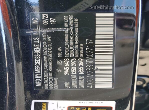 4JGGM2BB5PA027157 2023 MERCEDES-BENZ EQE Черный Вид наклейки с VIN-кодом