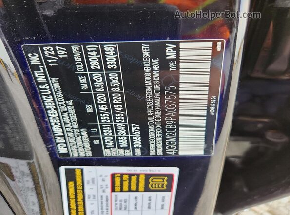 4JGGM2CB9PA037575 2023 MERCEDES-BENZ EQE Black Widok naklejki z numerem VIN