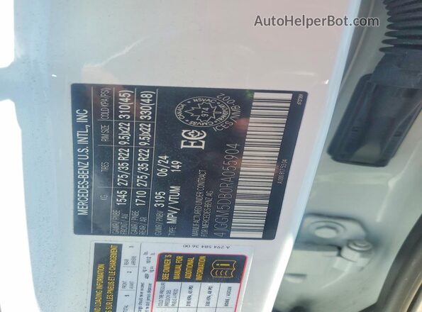 4JGGM5DB0RA055904 2024 MERCEDES-BENZ EQE White სალონის 360-გრადუსიანი ხედი