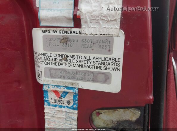 4P39J5H4823670000 1975 BUICK LESABRE Red Engine compartment view