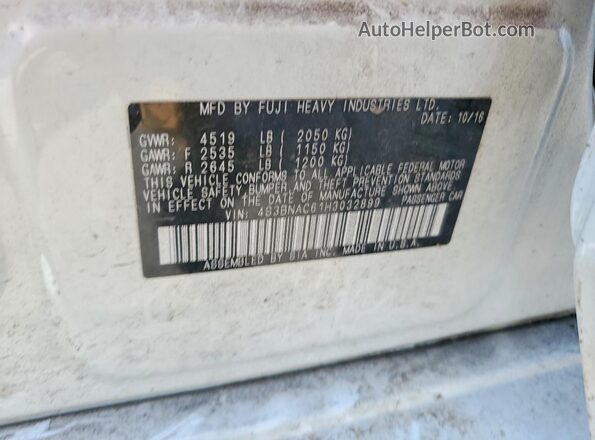 4S3BNAC61H3032899 2017 SUBARU LEGACY White Engine compartment view