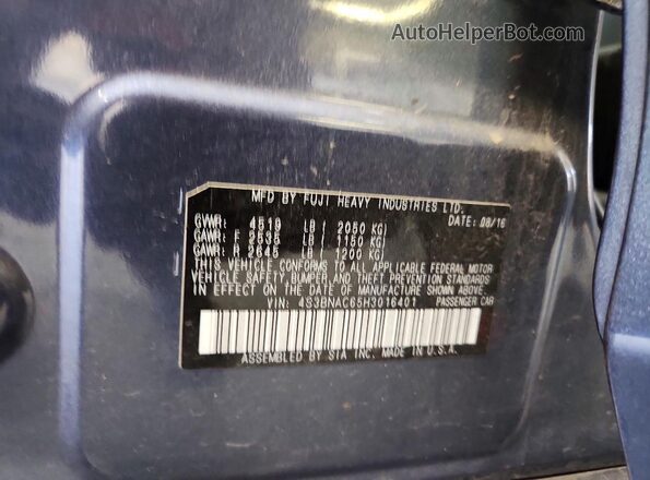 4S3BNAC65H3016401 2017 SUBARU LEGACY Blue Շարժիչի բաժամունքի տեսք