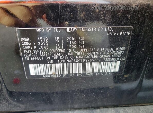 4S3BNAF68G3037656 2016 SUBARU LEGACY Black ძრავის განყოფილების ხედი