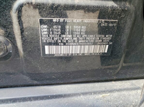 4S3BNAK67H3050602 2017 SUBARU LEGACY Черный Вид подкапотного пространства