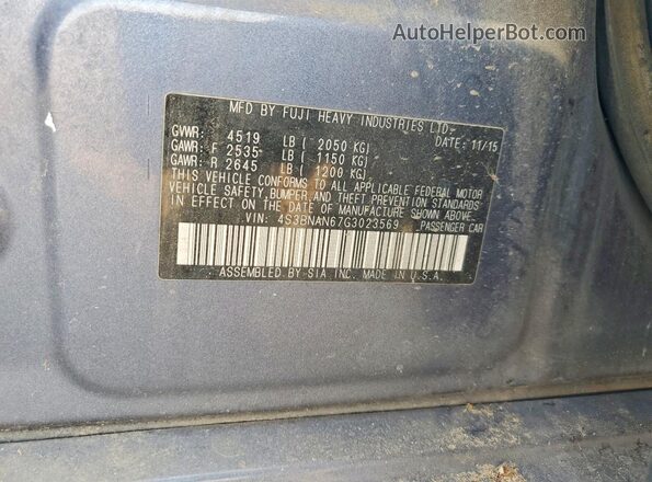 4S3BNAN67G3023569 2016 SUBARU LEGACY Blue Вид підкапотного простору