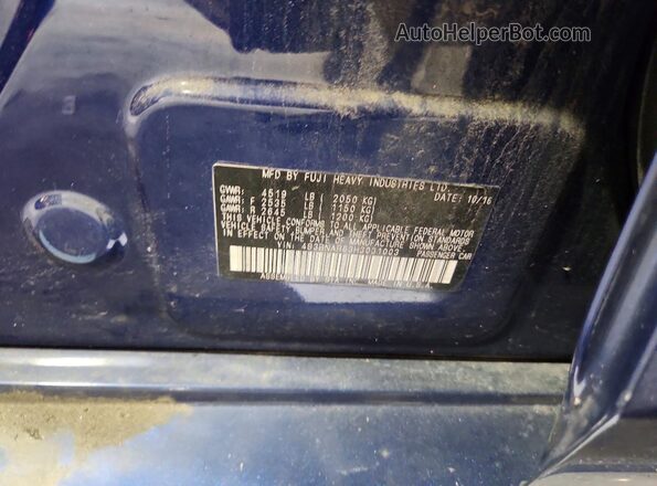 4S3BNAR63H3031003 2017 SUBARU LEGACY Blue VIN կոդի պիտակի տեսք