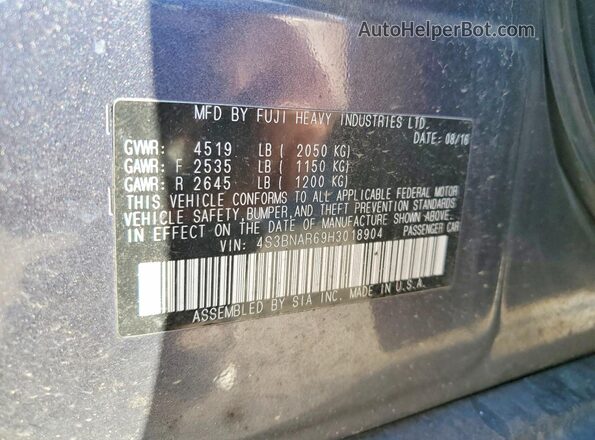 4S3BNAR69H3018904 2017 SUBARU LEGACY Серый Вид наклейки с VIN-кодом