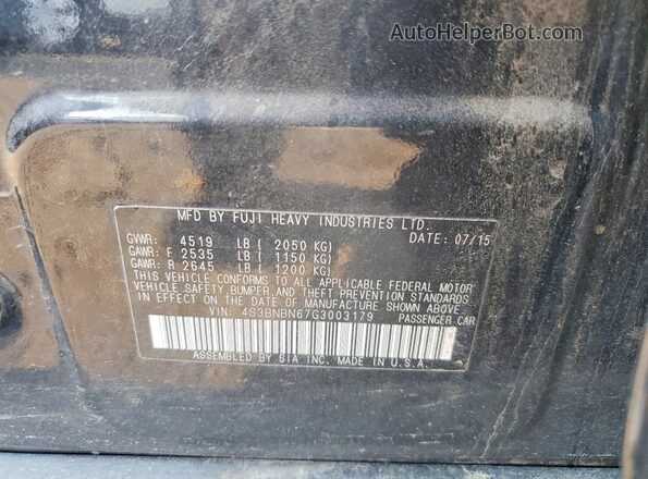 4S3BNBN67G3003179 2016 SUBARU LEGACY Black Vista del compartimento del motor
