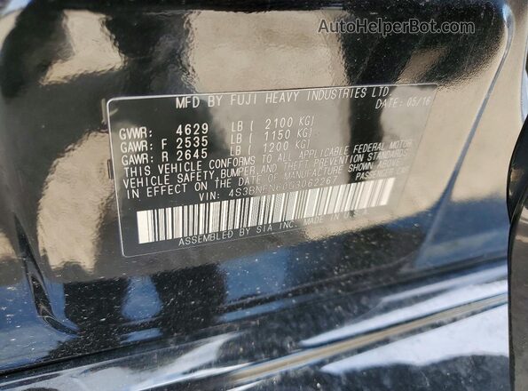 4S3BNEN60G3062267 2016 SUBARU LEGACY Black Engine compartment view