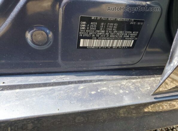 4S3BNEN6XG3017322 2016 SUBARU LEGACY Blue ძრავის განყოფილების ხედი