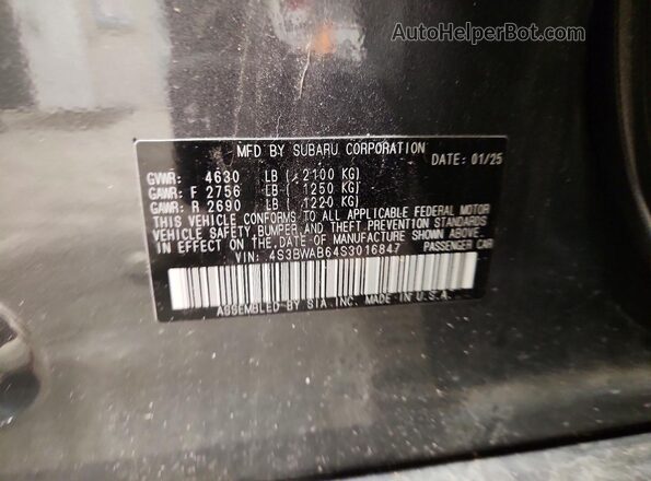 4S3BWAB64S3016847 2025 SUBARU LEGACY Gray Vista del compartimento del motor