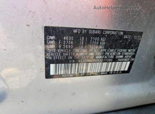 4S3BWAC66N3011393 2022 SUBARU LEGACY Серебряный Вид подкапотного пространства