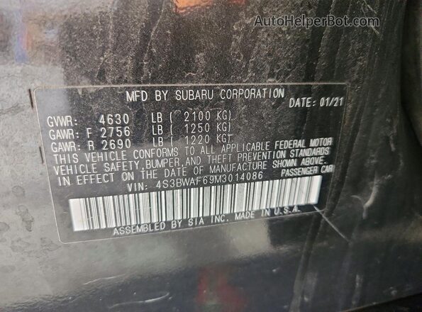 4S3BWAF69M3014086 2021 SUBARU LEGACY Black Շարժիչի բաժամունքի տեսք
