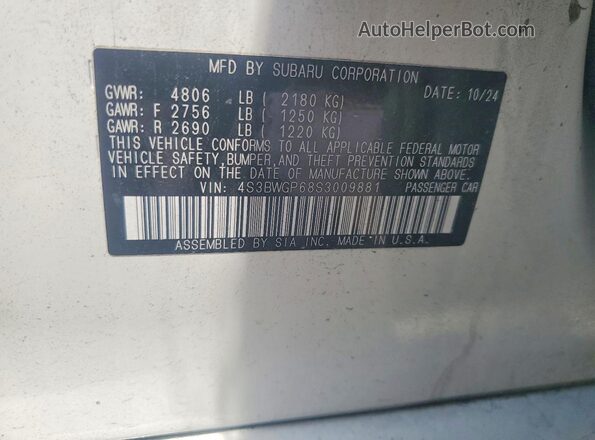 4S3BWGP68S3009881 2025 SUBARU LEGACY White Widok komory silnika