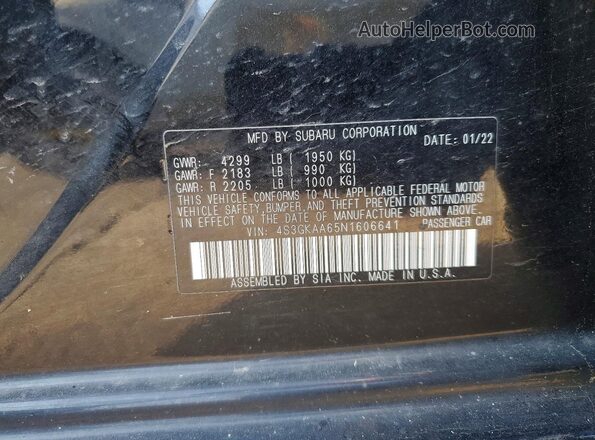 4S3GKAA65N1606641 2022 SUBARU IMPREZA Black Widok komory silnika