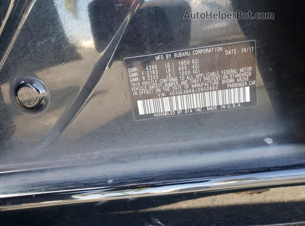 4S3GKAB68J3600880 2018 SUBARU IMPREZA Black Widok komory silnika