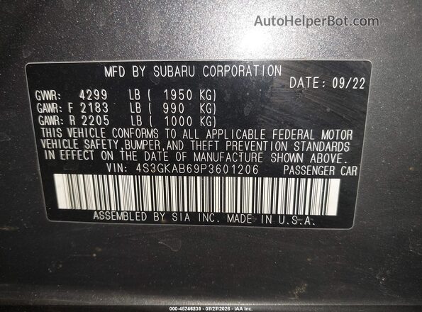 4S3GKAB69P3601206 2023 SUBARU IMPREZA Серый Вид подкапотного пространства