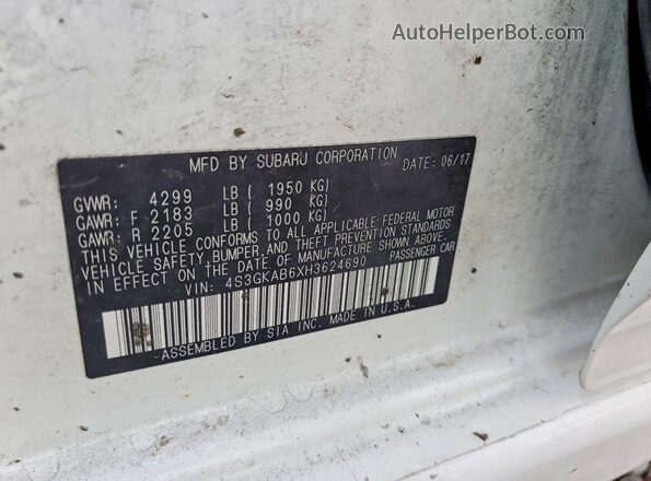 4S3GKAB6XH3624690 2017 SUBARU IMPREZA Белый Вид подкапотного пространства