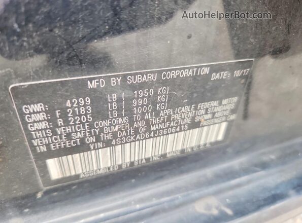 4S3GKAD64J3606415 2018 SUBARU IMPREZA Gray Vista del compartimento del motor