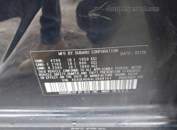 4S3GKAD64L3609141 2020 SUBARU IMPREZA Синий Вид подкапотного пространства